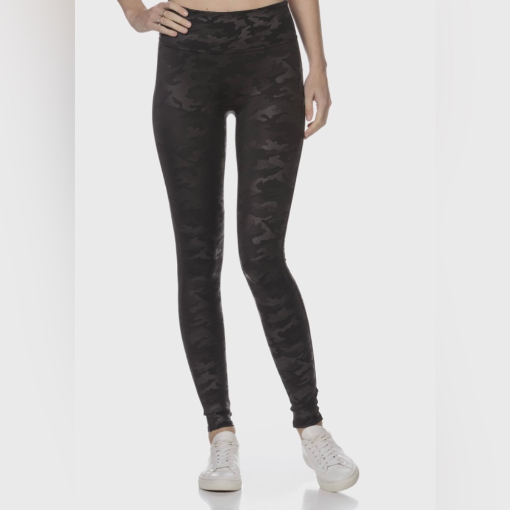 Spanx Faux Leather Camo Leggings